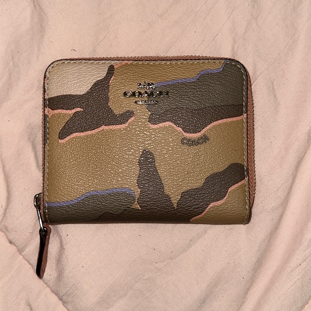 Coach Small Bifold Wallet in Coated Canvas Camo